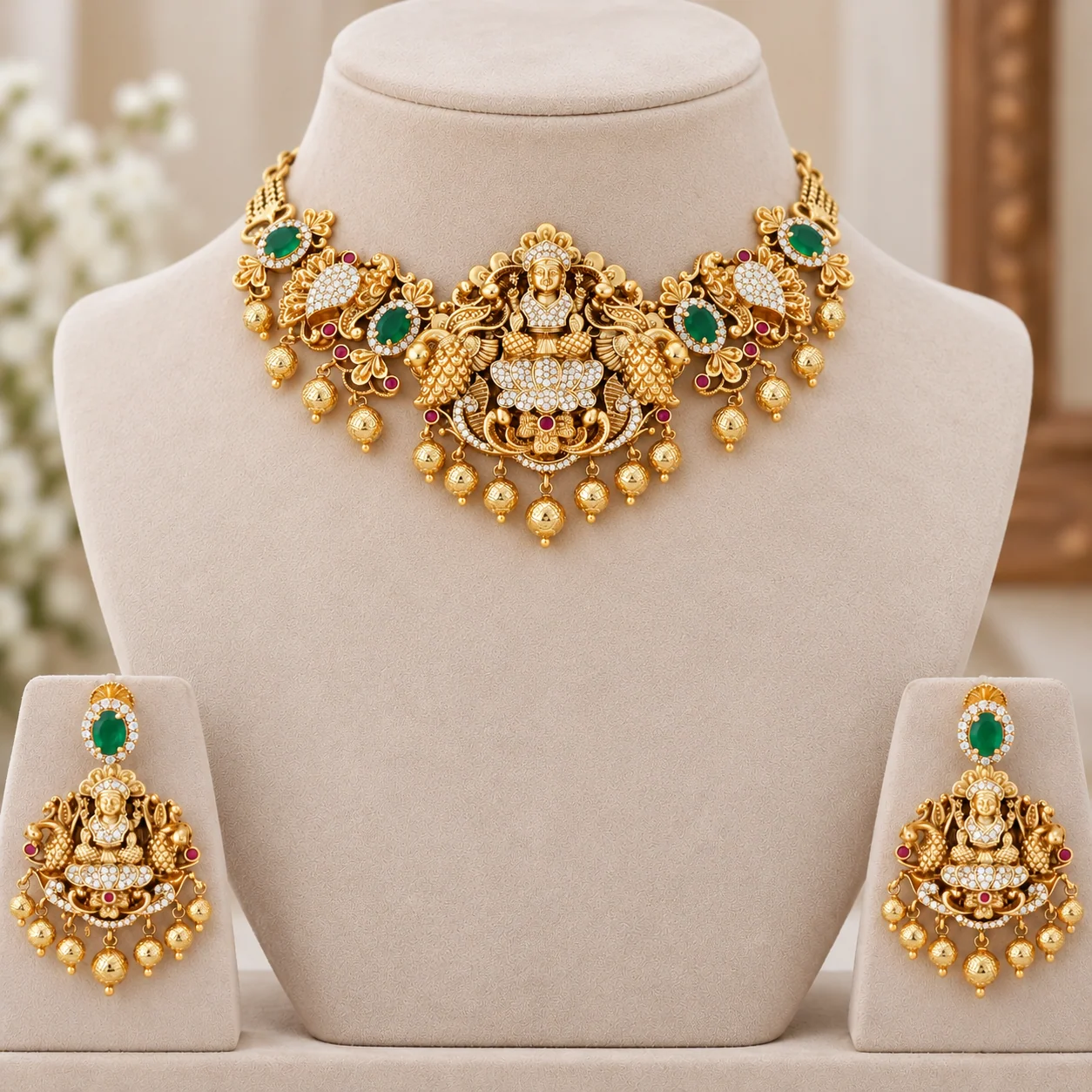Exquisite Temple Choker Necklace for Festive Elegance
